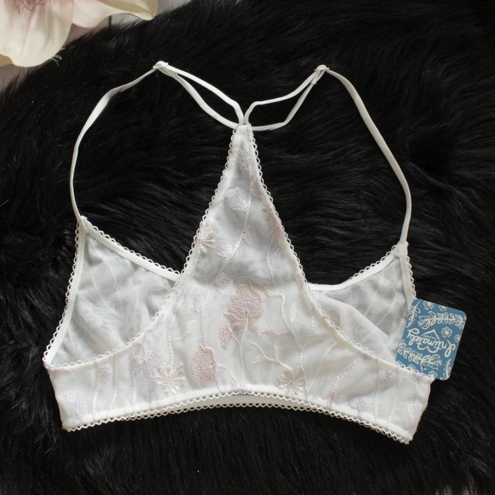Free People So Into You Embroidered Bra White S - Picture 5 of 7